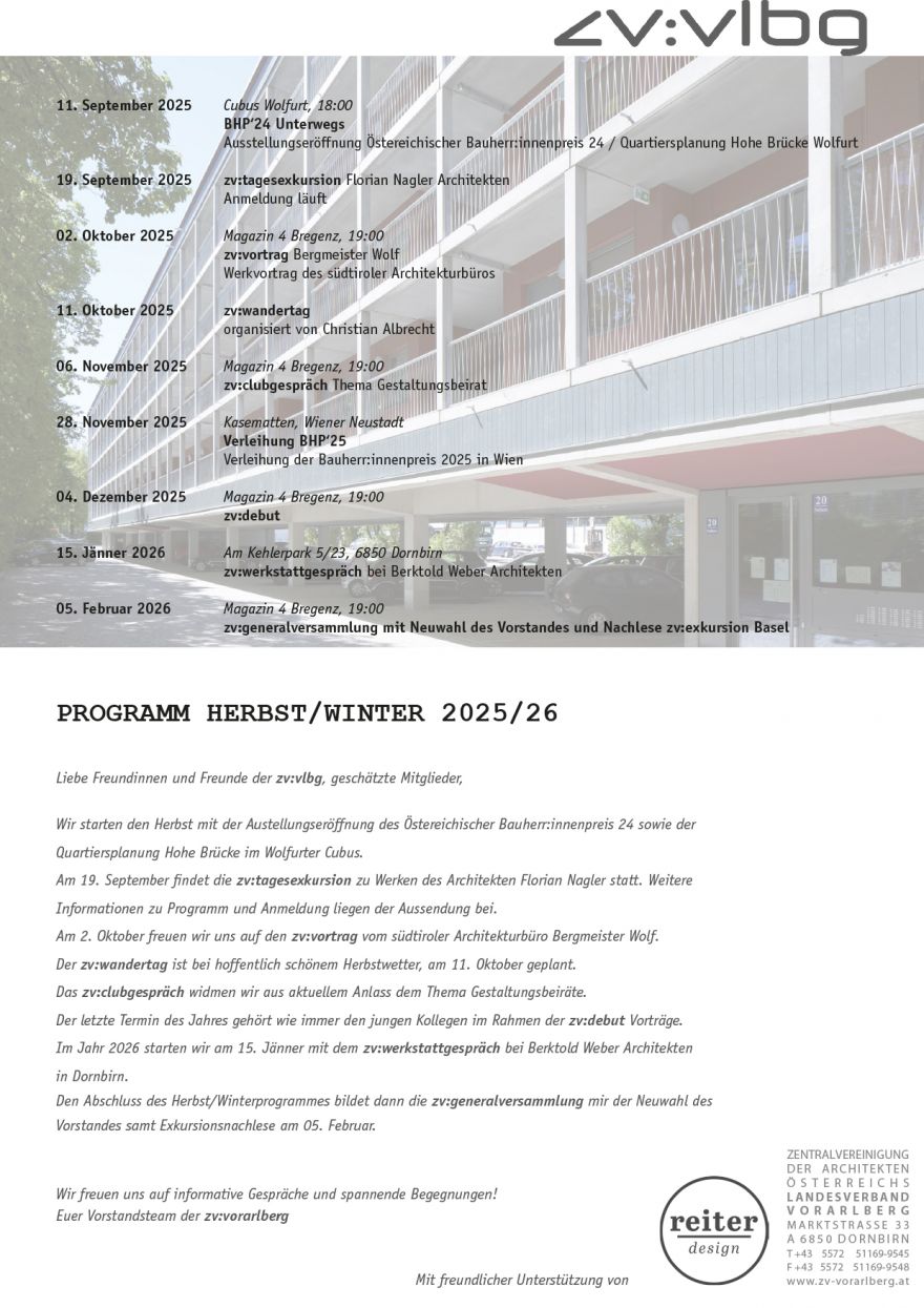 Programm Herbst / Winter 2025