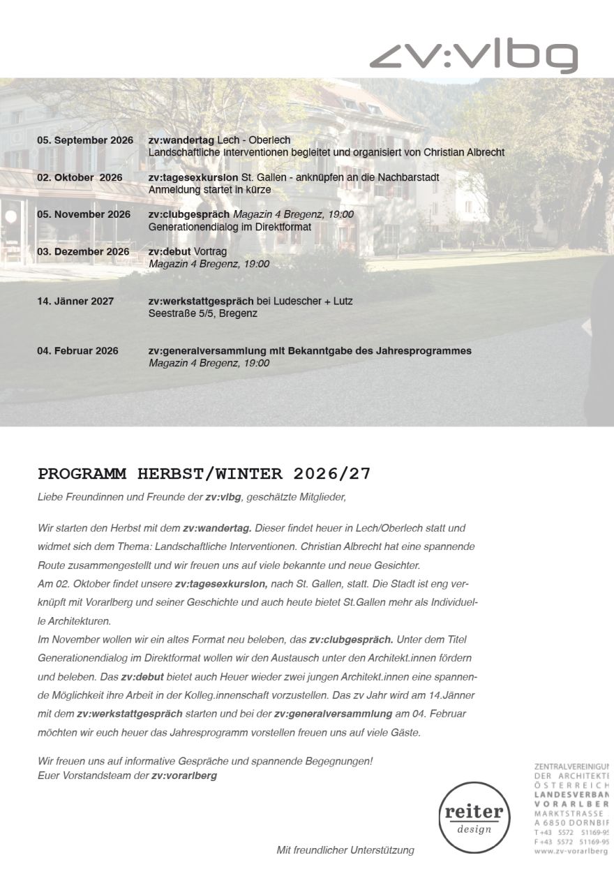 Programm Herbst / Winter 2026