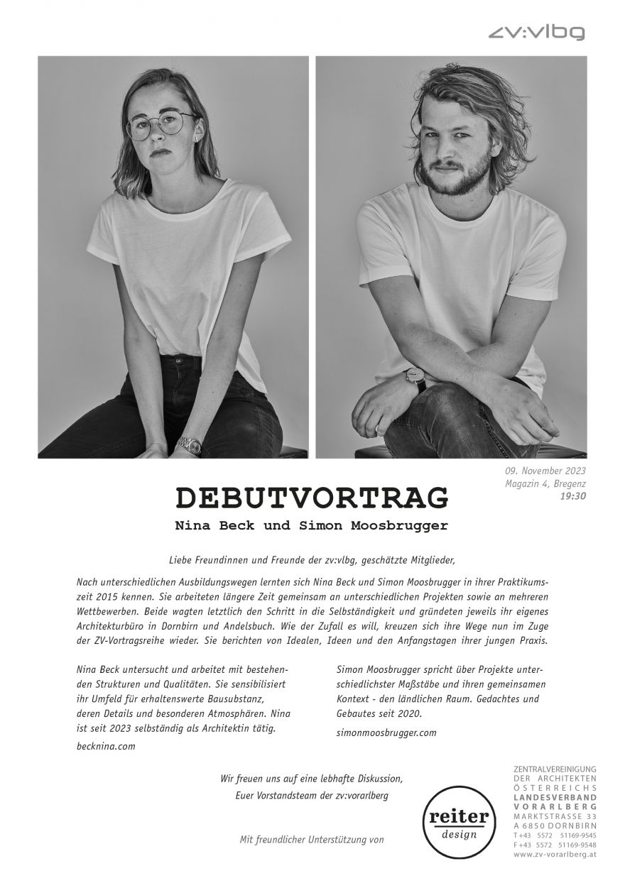 zv:debüt - Vortrag Nina Beck und Simon Moosbrugger