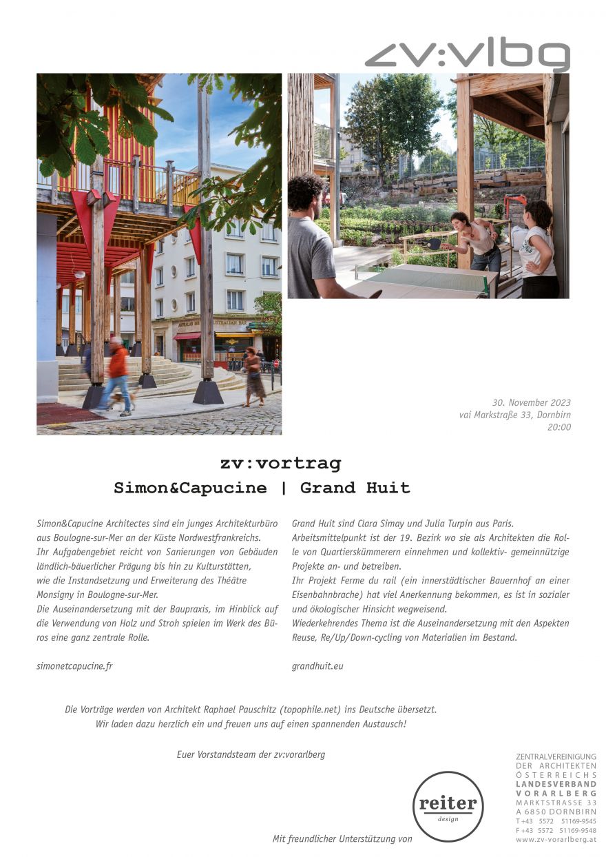zv:Vortrag - Simon&Capucine Architectes und Grand Huit